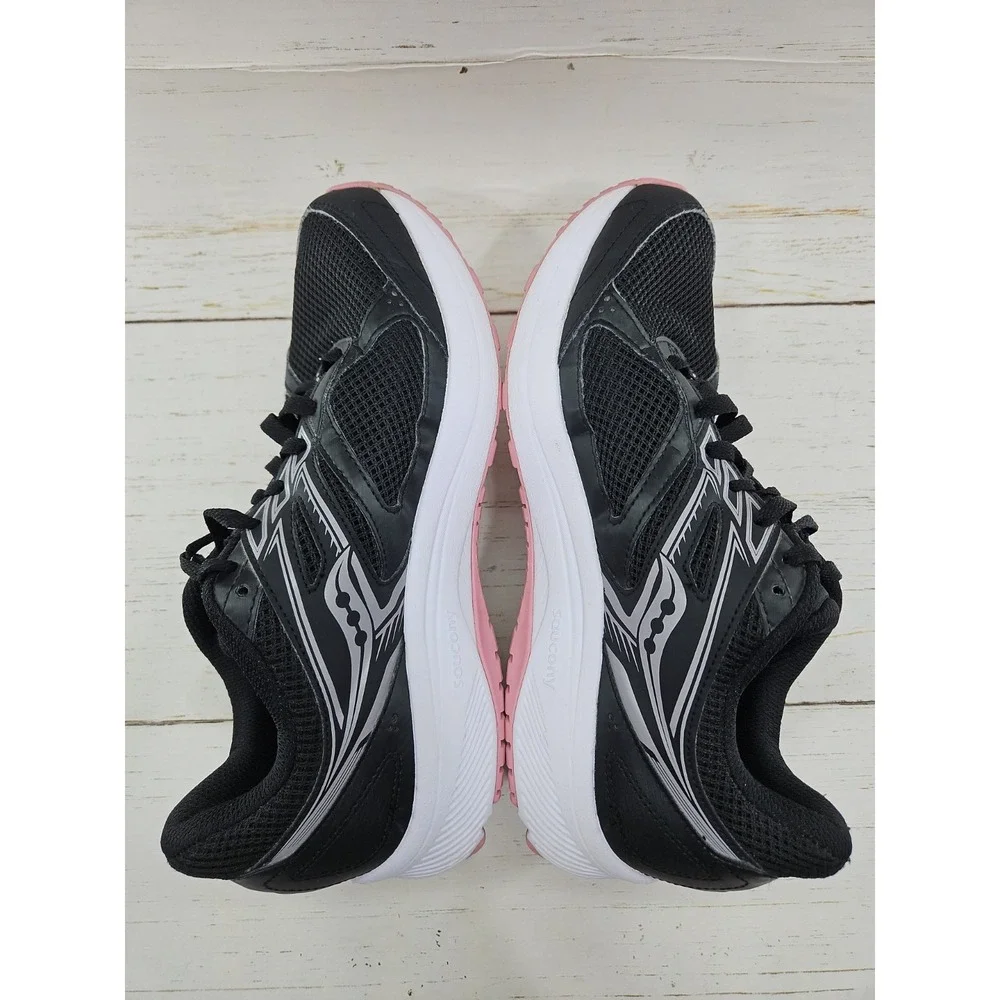 Saucony Cohesion 14 Athletic Running Shoes Womens 9.5 Wide Black Pink S10628-1